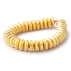 14mm 22kt Gold Plated Copper Brushed Disc Beads 8 inch 37 pieces (ONLINE ORDER ONLY)