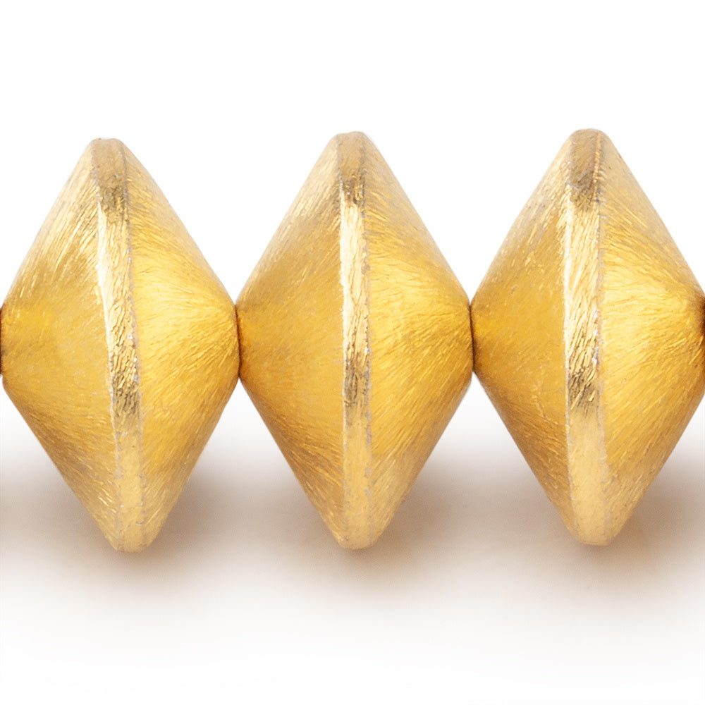 16mm 22kt Gold Plated Copper Brushed Disc Beads 8 inch 22 pieces (ONLINE ORDER ONLY)