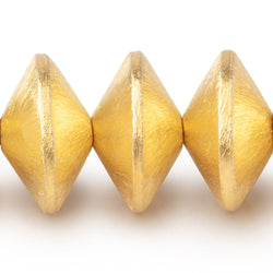 16mm 22kt Gold Plated Copper Brushed Disc Beads 8 inch 22 pieces (ONLINE ORDER ONLY)