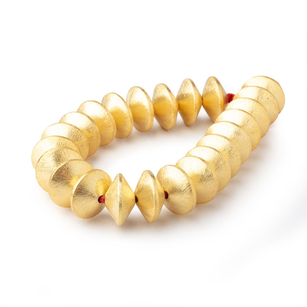 16mm 22kt Gold Plated Copper Brushed Disc Beads 8 inch 22 pieces (ONLINE ORDER ONLY)