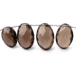 13x10-18x12mm Smoky Quartz Faceted Oval Beads 7.5 inch 12 pieces (ONLINE ORDER ONLY)