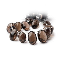 13x10-18x12mm Smoky Quartz Faceted Oval Beads 7.5 inch 12 pieces (ONLINE ORDER ONLY)
