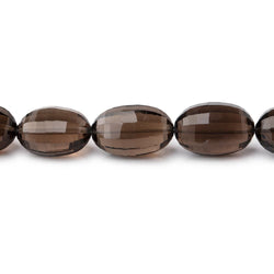 12x9-14x9mm Smoky Quartz Faceted Oval Beads 7.5 inch 14 pieces (ONLINE ORDER ONLY)