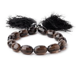 12x9-14x9mm Smoky Quartz Faceted Oval Beads 7.5 inch 14 pieces (ONLINE ORDER ONLY)