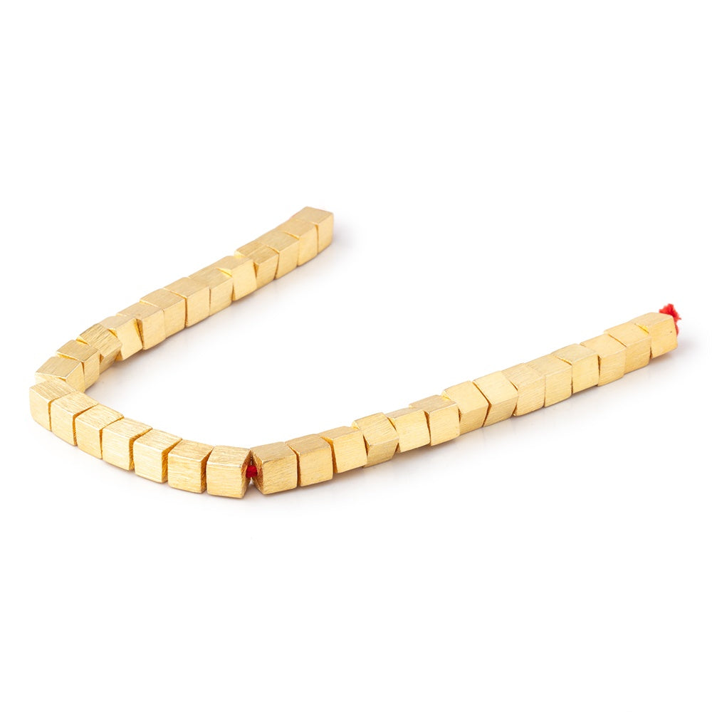 5.5mm 22kt Gold plated Copper Brushed Cube Bead 8 inch 34 pieces (ONLINE ORDER ONLY)