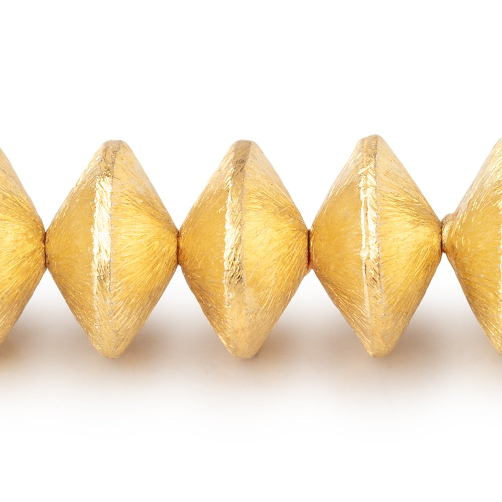 12mm 22kt Gold Plated Copper Disc Brushed Beads 8 inch 26 pieces (ONLINE ORDER ONLY)