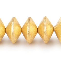12mm 22kt Gold Plated Copper Disc Brushed Beads 8 inch 26 pieces (ONLINE ORDER ONLY)