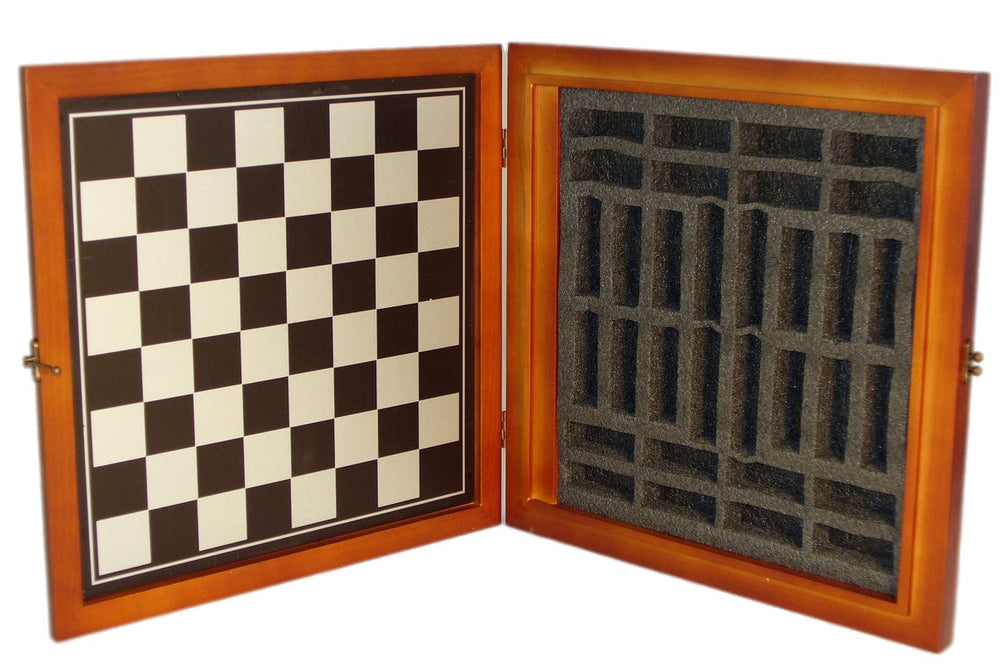 Chess Set - Civil War Resin Chessmen Generals on Cherry Stain Chest (ONLINE ORDER ONLY)