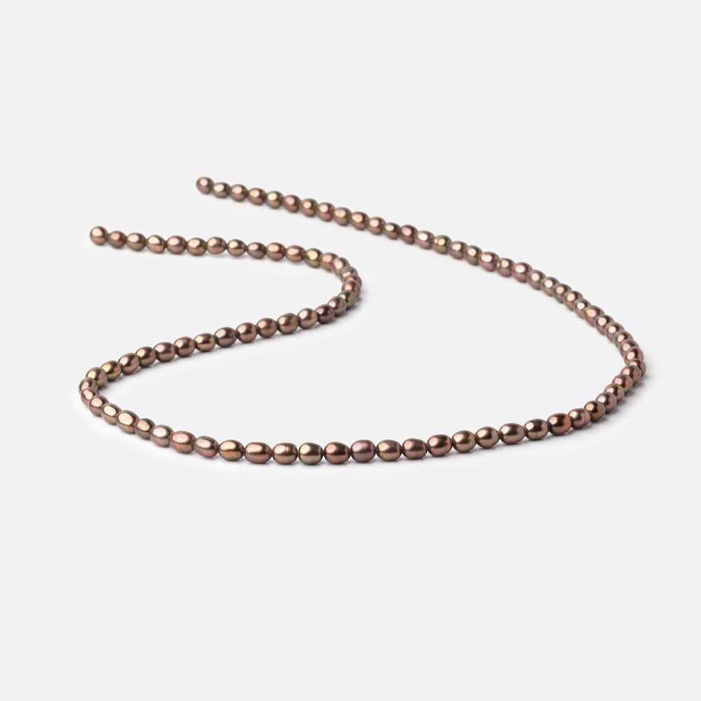 4x3mm Antique Bronze Straight Drilled Oval Freshwater Pearl 15 inch 97 pcs (ONLINE ORDER ONLY)