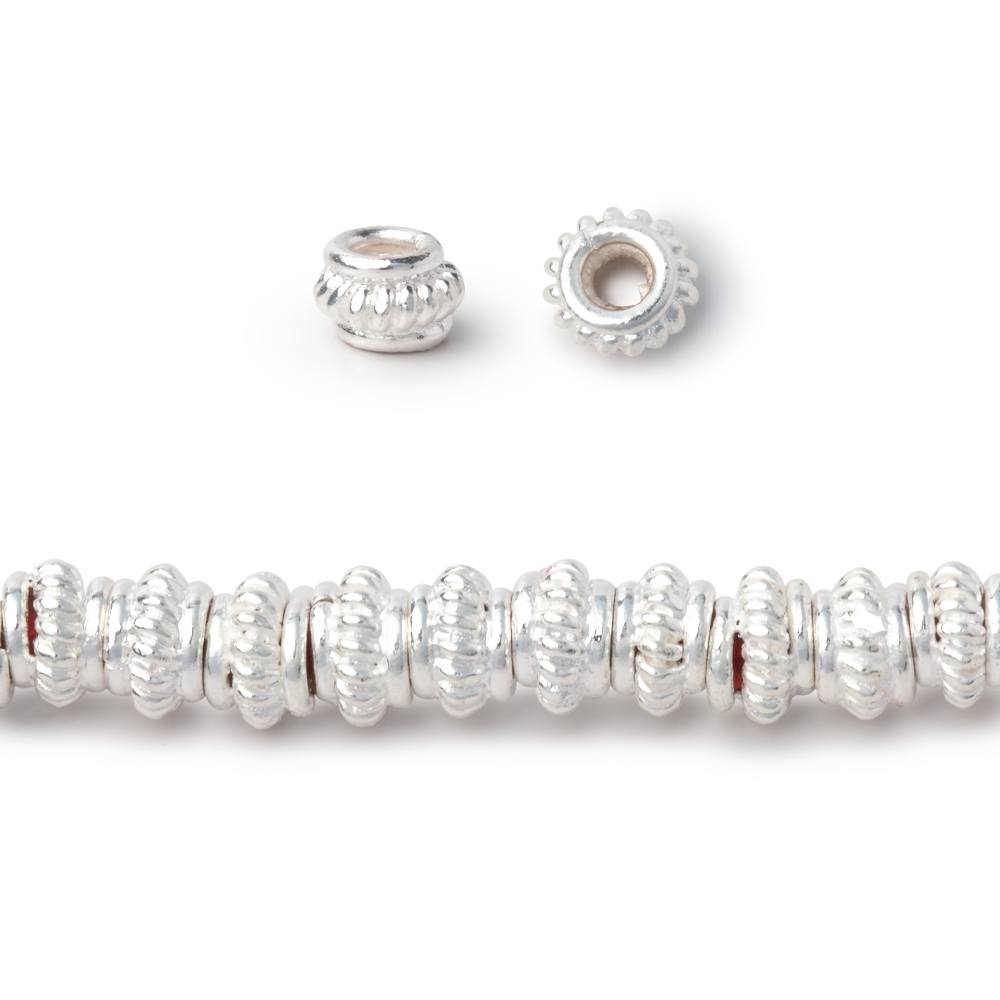 6mm Pinwheel Spacer with 2mm Large Hole Beads 8 inch 50 pieces (ONLINE ORDER ONLY)