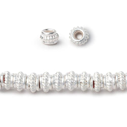 6mm Pinwheel Spacer with 2mm Large Hole Beads 8 inch 50 pieces (ONLINE ORDER ONLY)