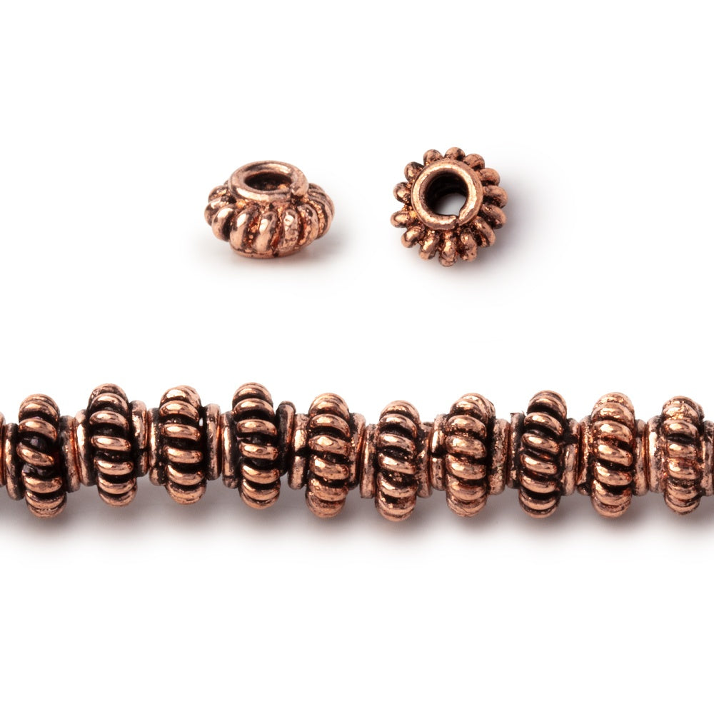 6mm Pinwheel Spacer with 2mm Large Hole Beads 8 inch 50 pieces (ONLINE ORDER ONLY)