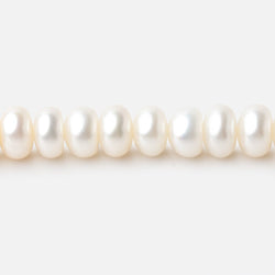 6mm White Center Drilled Button Freshwater Pearls 15.75 inch 96 pieces (ONLINE ORDER ONLY)