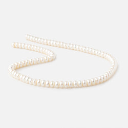 6mm White Center Drilled Button Freshwater Pearls 15.75 inch 96 pieces (ONLINE ORDER ONLY)