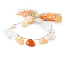 10-13mm Fire Opal Faceted Heart Beads 8 inch 12 pieces (ONLINE ORDER ONLY)