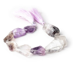 20-29mm Moss Amethyst Faceted Nugget Beads 8 inch 9 pieces (ONLINE ORDER ONLY)