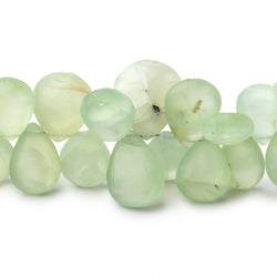 9-17mm Frosted Prehnite Plain Pear Beads 8 inch 51 pieces (ONLINE ORDER ONLY)