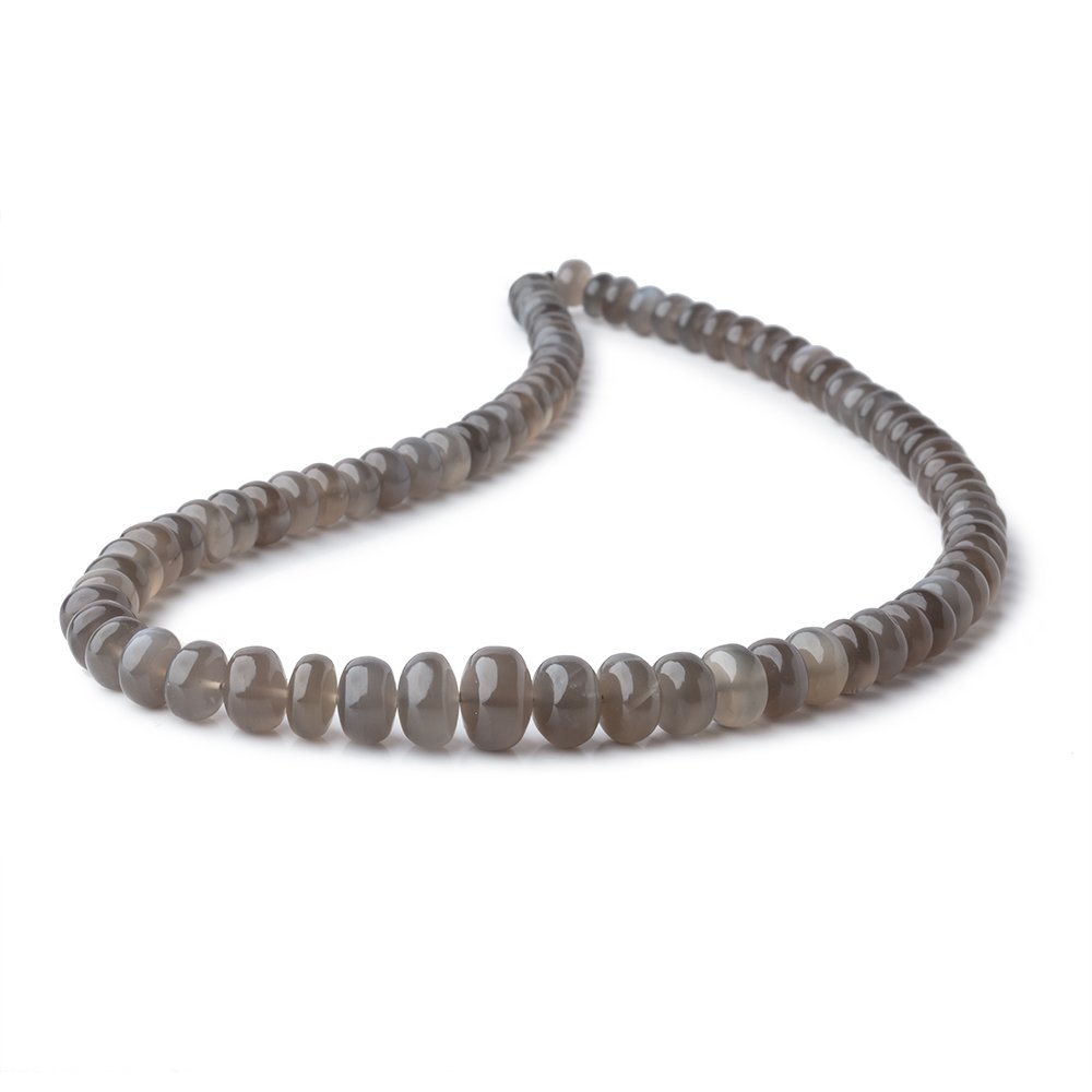 7-10mm Platinum Grey Moonstone Plain Rondelle Beads 16 inch 78 pieces (ONLINE ORDER ONLY)