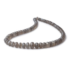 7-10mm Platinum Grey Moonstone Plain Rondelle Beads 16 inch 78 pieces (ONLINE ORDER ONLY)
