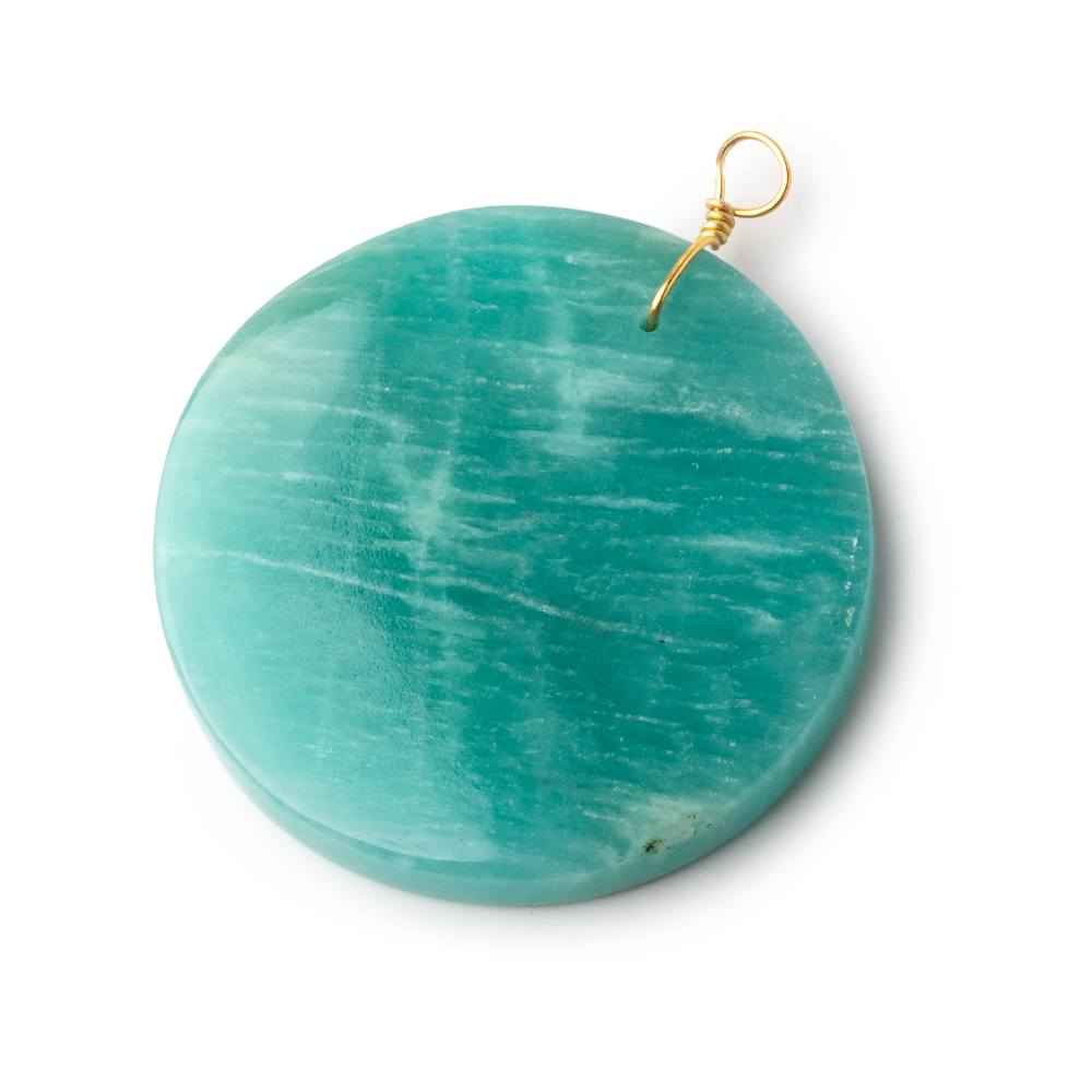 40mm Amazonite plain coin disc focal beads 1 piece AA (ONLINE ORDER ONLY)