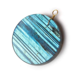 40mm Labradorite plain coin disc focal beads 1 piece AA (ONLINE ORDER ONLY)