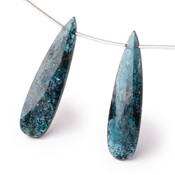 40x10mm Indigo Kyanite Faceted Pear Focal Beads Set of 2 pieces (ONLINE ORDER ONLY)