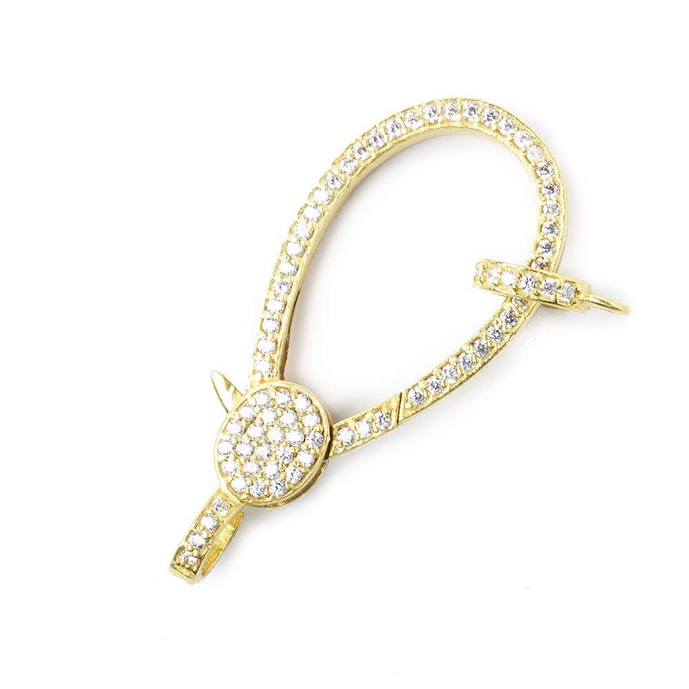40x17mm Vermeil Pave CZ Lobster Clasp with CZ Ring 1 piece (ONLINE ORDER ONLY)