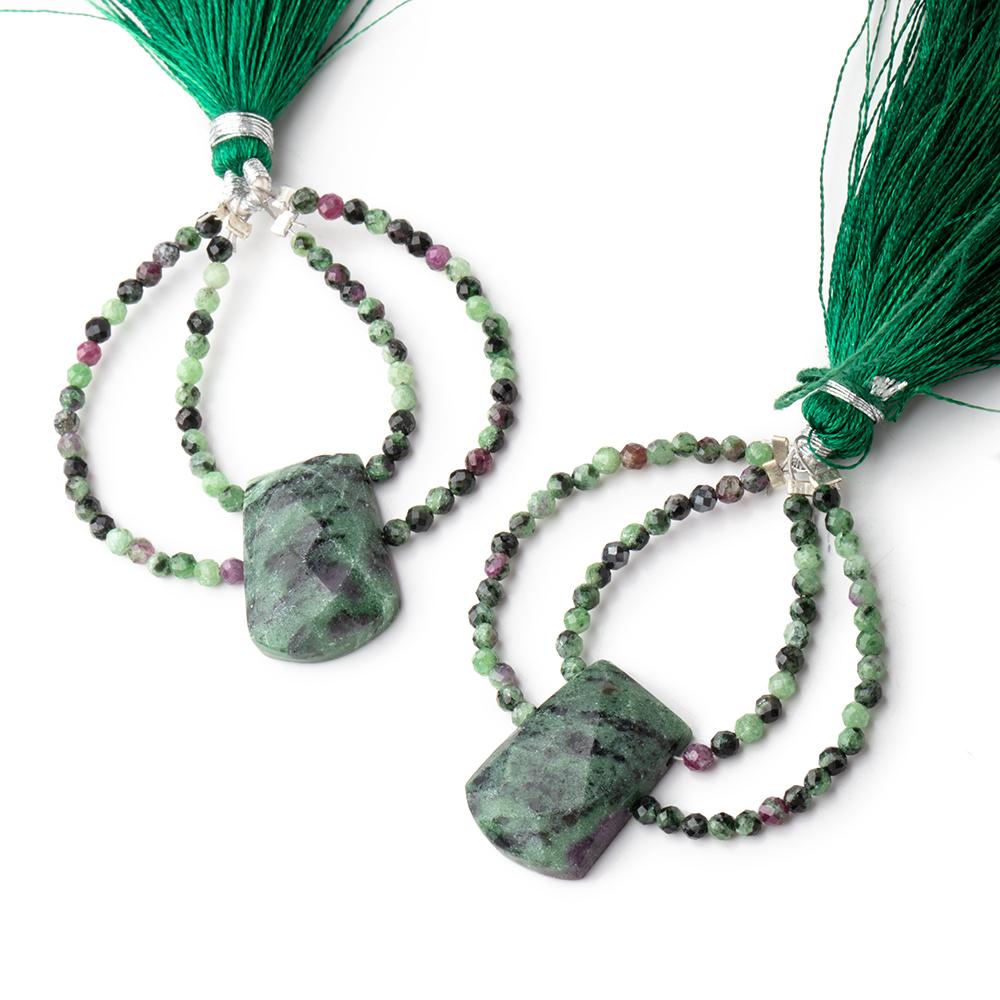 40x30mm Ruby in Zoisite Fancy Focal Beads Sold as a Set of 2 (ONLINE ORDER ONLY)