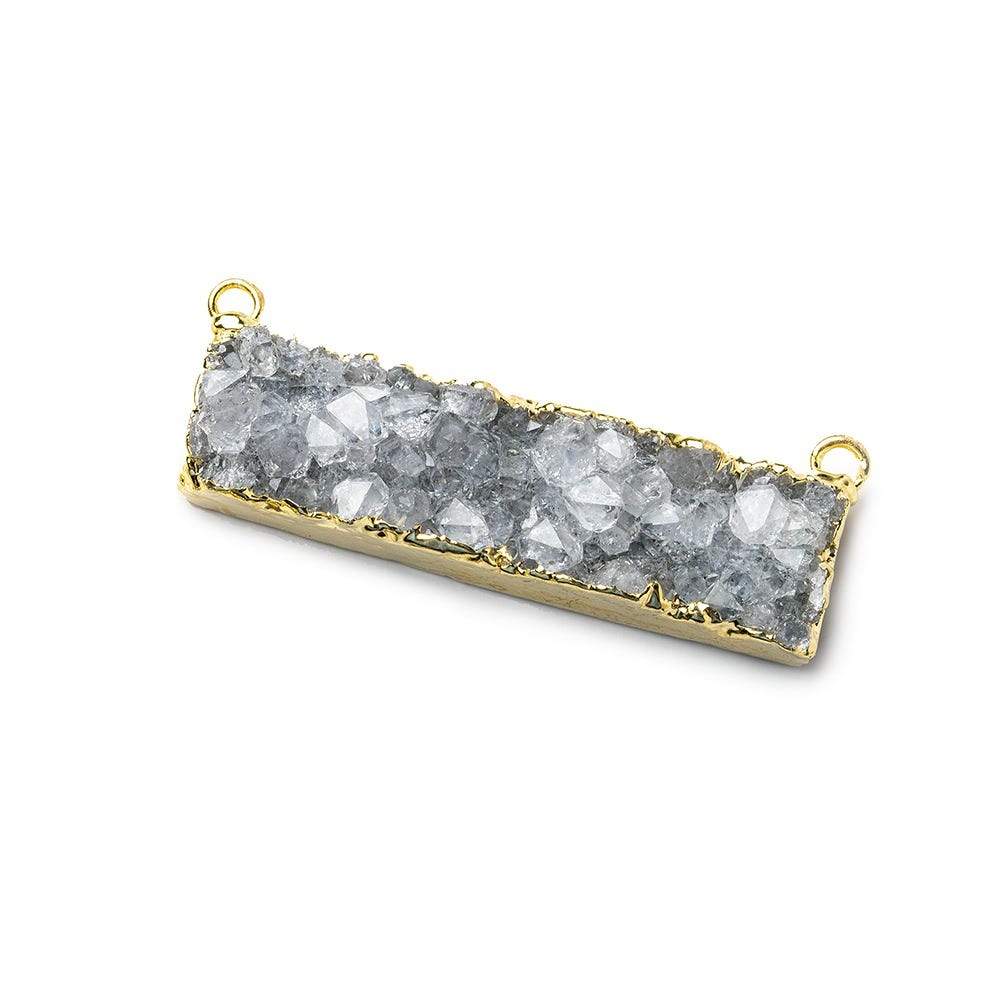 40x8mm Gold Leaf Edged Amethyst Drusy East West Bar Connector 1 piece (ONLINE ORDER ONLY)