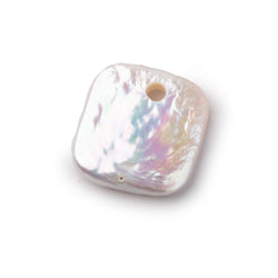 20-22mm Off White Square Large Hole Pearl Focal Bead 1 piece (ONLINE ORDER ONLY)