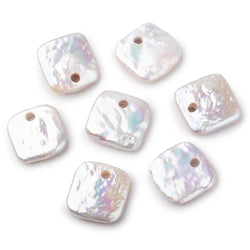 20-22mm Off White Square Large Hole Pearl Focal Bead 1 piece (ONLINE ORDER ONLY)