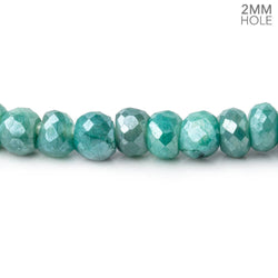 6mm Mystic Green Moonstone 2mm Large Hole Faceted Rondelles 8 inch 48 Beads (ONLINE ORDER ONLY)