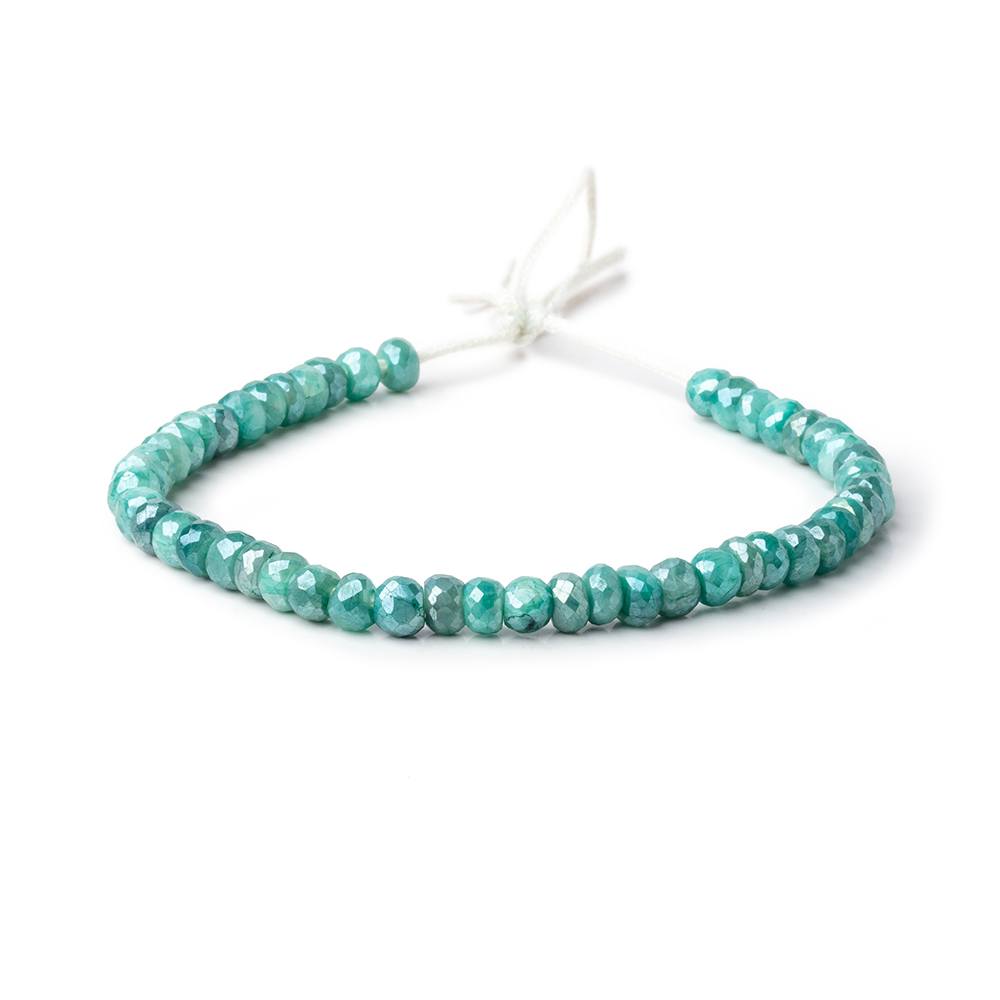6mm Mystic Green Moonstone 2mm Large Hole Faceted Rondelles 8 inch 48 Beads (ONLINE ORDER ONLY)