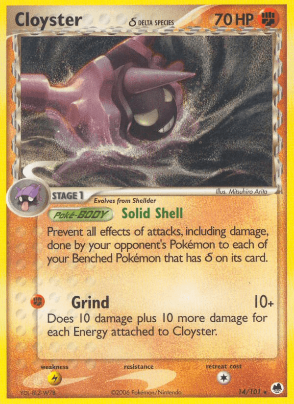 Cloyster (14/101) (Delta Species) [EX: Dragon Frontiers] (Online Only)