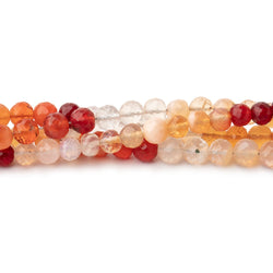 4mm Fire Opal Faceted Round Beads 15.75 inch 100 pieces AA (ONLINE ORDER ONLY)