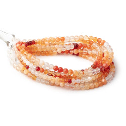 4mm Fire Opal Faceted Round Beads 15.75 inch 100 pieces AA (ONLINE ORDER ONLY)