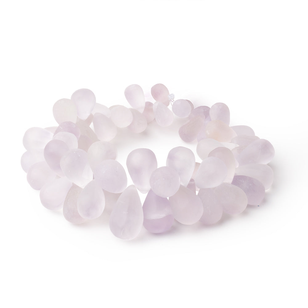 8x6-16x9mm Frosted Pink Amethyst Faceted Tear Drops 8 inch 60 Beads (ONLINE ORDER ONLY)