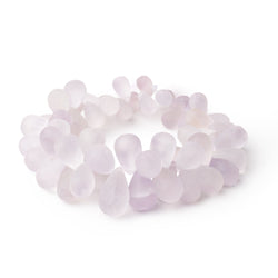 8x6-16x9mm Frosted Pink Amethyst Faceted Tear Drops 8 inch 60 Beads (ONLINE ORDER ONLY)
