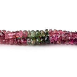 4.5mm Multi Color Tourmaline Faceted Rondelles 15 inches 150 Beads (ONLINE ORDER ONLY)