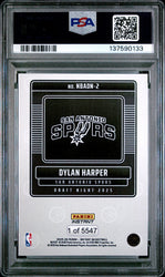 Graded 2025 Panini Instant Dylan Harper #2 Draft Night Rookie RC Basketball Card PSA 9 Mint (ONLINE ORDER ONLY)