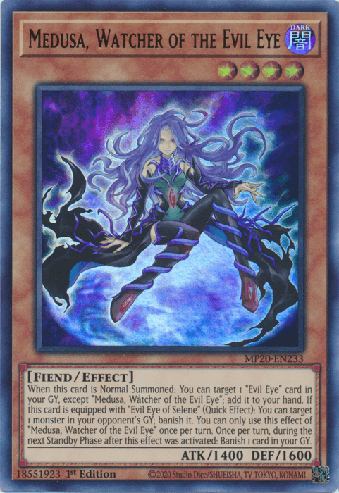 Medusa, Watcher of the Evil Eye [MP20-EN233] Ultra Rare (ONLINE ORDER ONLY)