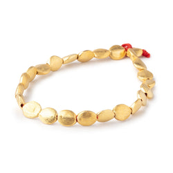 8x7mm 22kt Gold Plated Copper Brushed Oval Beads 8 inch 24 pieces (ONLINE ORDER ONLY)