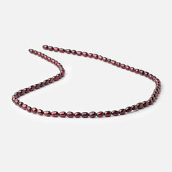 4x3mm Wine Red Oval Freshwater Pearl Beads 15 inch 78 pieces