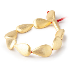 23x13mm 22kt Gold Plated Copper Brushed Pear 8 inch 9 Beads (ONLINE ORDER ONLY)