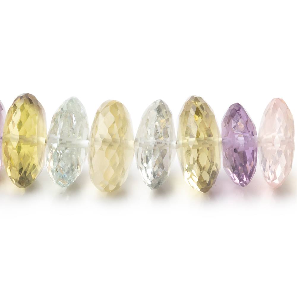 8-12mm Multi Gemstone German Faceted Rondelles 16 inch 93 Beads  AAA (ONLINE ORDER ONLY)