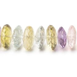 8-12mm Multi Gemstone German Faceted Rondelles 16 inch 93 Beads  AAA (ONLINE ORDER ONLY)