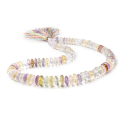 8-12mm Multi Gemstone German Faceted Rondelles 16 inch 93 Beads  AAA (ONLINE ORDER ONLY)