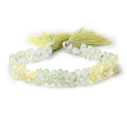 6-7mm Prehnite Tear Drop Briolette Beads 8 inch 81 pieces (ONLINE ORDER ONLY)