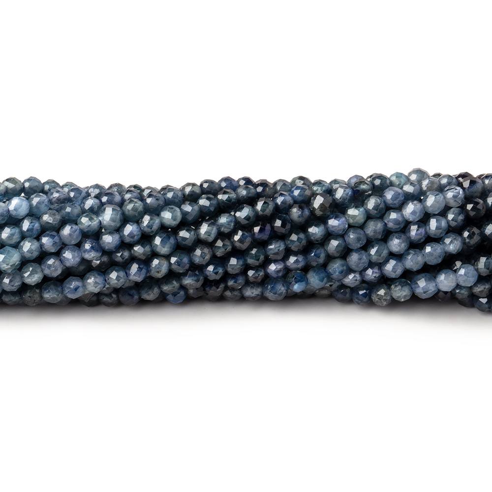 2mm Shaded Blue Sapphire Micro Faceted Rounds 12.5 inch 157 Beads (ONLINE ORDER ONLY)