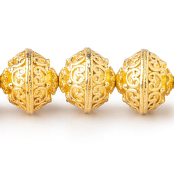 14x12.5mm 22kt Gold Plated Copper Bali Design Rondelle 8 inch 16 pieces (ONLINE ORDER ONLY)